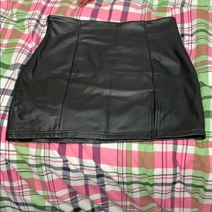 Faux leather skirt with slit up the side ;) sexy